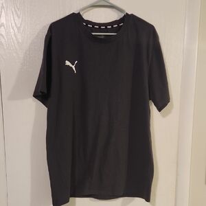 Puma Men's Black Tee with White Logo
